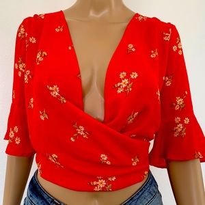 Floral Wrap Top